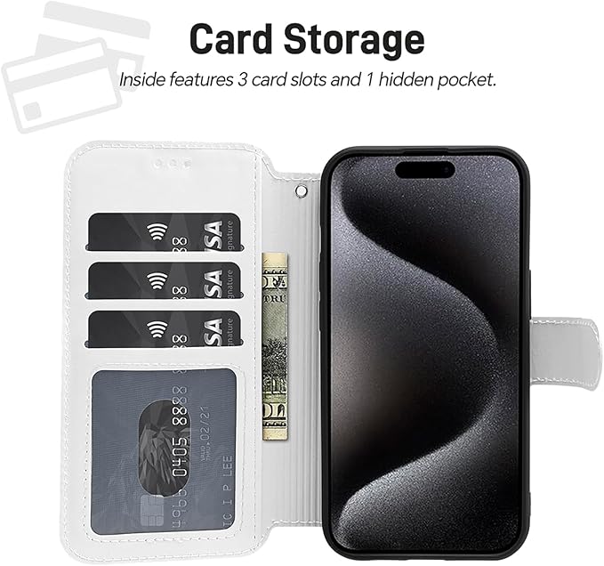 Skeleton Ribcage Bone Flip Leather Phone Case Compatible with iPhone 15/15 Plus/15 Pro/15 Pro Max