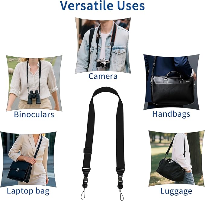 Adjustable iPad Binocular Camera Strap, Comfortable Shoulder Strap Nylon Neck Lanyard for iPad/Samsung Tablet Case,Crossbody Laptop Luggage Bag(Black)
