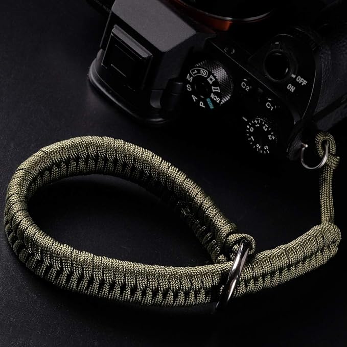 Qiang Ni Camera Wrist Strap - Paracord Quick Release Camera Hand Strap Wrist Lanyard for DSLR or Mirrorless Camera - Green