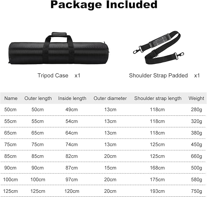 soonpho Nylon Tripod Carrying Case, Light Stand Bag with Shoulder Strap Padded for Photography Studio Flash Light Stand, Tripods, Monopods, Umbrellas, Softbox, Boom Stands, Speaker Stands (39in/100cm)