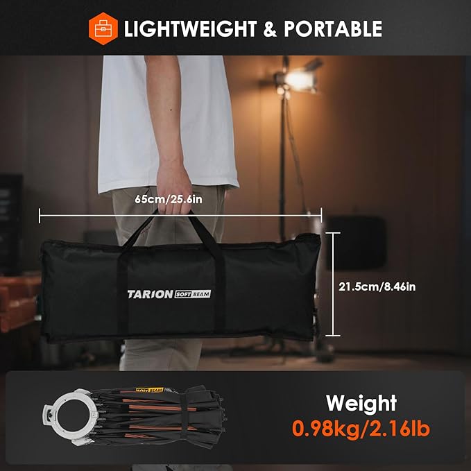 TARION Quick Release Parabolic Softbox - Bowens Mount Softbox with Diffusers/Honeycomb Grid/Carrying Bag for Live Streaming, Photography, Videography (Parabolic 23.5"/60cm)