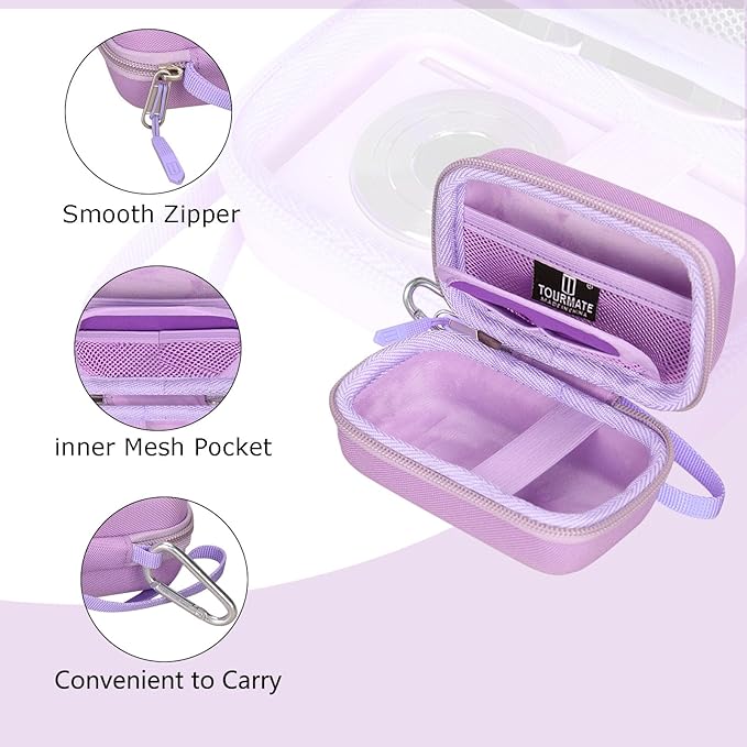 Hard Storage Case for CAMKORY/VAHOIALD/QONGUDS/Canon PowerShot 180 190/Sony DSCW800 830 Digital Camera Case Only (Purple)