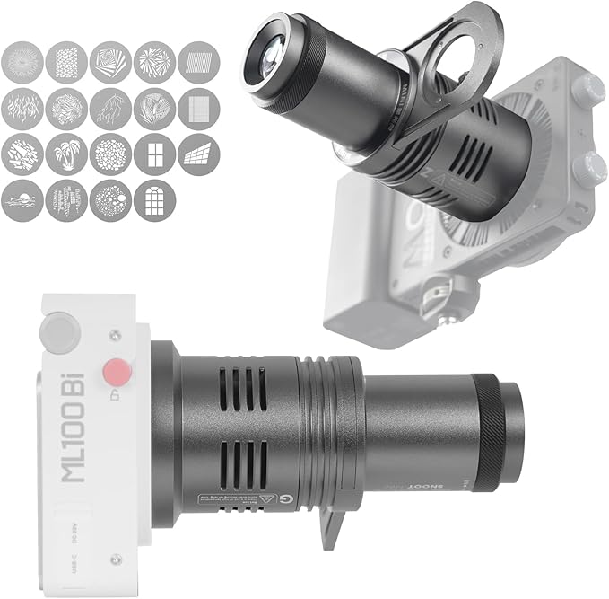 CX100 Mini Optical Snoot Gobos Accessories with ZY Mount Adapter, Spotlight Attachment Shape Light Compatible with ZHIYUN Molus X100,CX100,GodoxG ML100BI,ML100R