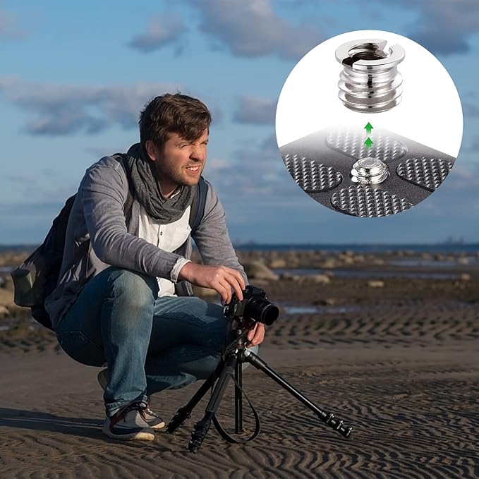 ledmomo 1/4 to 3/8 Camera Tripod Thread Adapter Convert Nut Screw Adapter for Tripods Monopods Ball Heads Light Stands DSLR Camcorders