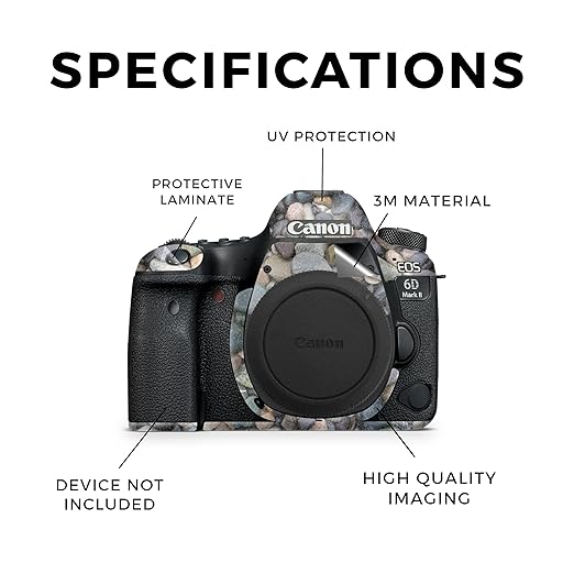 Glossy Glitter Camera Skin Compatible with Canon EOS 6D Mark II Camera (2017) - Riverbed - Premium 3M Vinyl Protective Wrap Decal Cover - Easy to Apply | Crafted in The USA by MightySkins