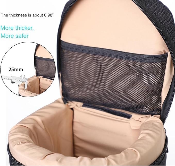 Nicama LB3 Deluxe Water-Resistant Camera Lens Pouch Case for Canon EF 100-400mm 100-500 70-200 180mm RF 600 Tamron SP 70-300mm FE 90mm Nikon AF-S 70-200mm & More, Lens Protective Bag