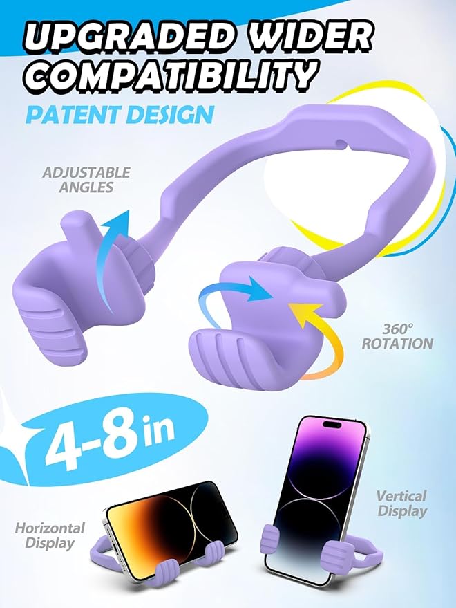 Easter Gifts for Teens Girls Kids Adults Women Cell Phone Stand: UPGRADE Adjustable Thumbs Up Lazy Phone Holder for Desk Fun Birthday Gift Ideas for Wife Mom Teenager Easter Basket Essential Must Have