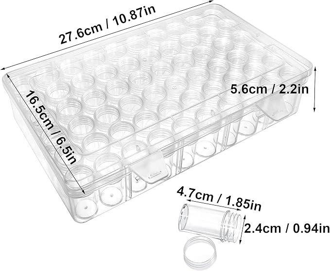 Notgia 2packs 60 Grids Bead Organizer and Storage Diamond Painting Containers Portable Plastic Case Box Arts Crafts Storage for Seeds Beads Sewing Cosmetic Nail Glitter Powder Small Parts Rhinestones