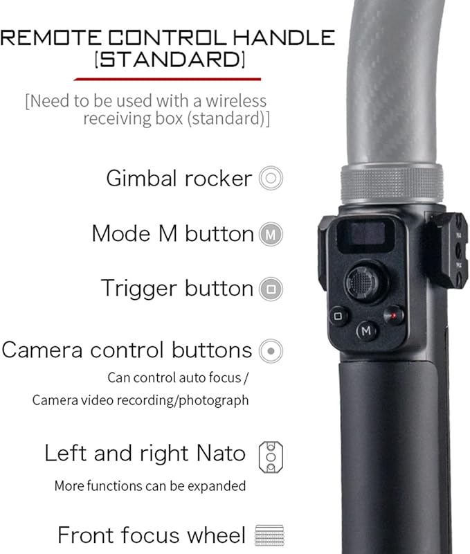 Tilta Advanced Ring Grip Compatible with DJI Ronin RS3 Pro/ RS4/ RS4 Pro | Carbon Fiber | Smoother Movement & Flexibility | Video Stabilization | Multiple Power Options | TGA-ARG