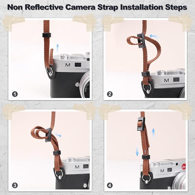 Universal Camera Strap - Camera Neck Strap, Adjustable Shoulder Straps Compatible with Canon, Fujifilm, Nikon, Olympus, Panasonic and other SLR and mirrorless cameras - Khaki and Brown
