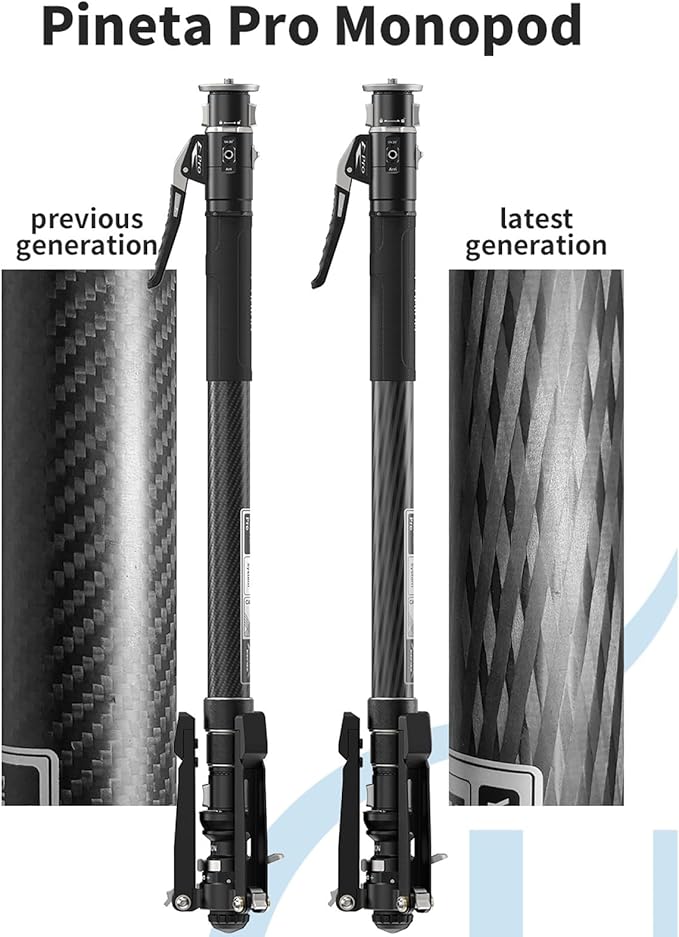 YC Onion Pineta Pro Carbon Fiber Monopod with Pedal Base, Light Stand Lightweight Travel Monopod with Quick Release Plate for Sony Canon Nikon DSLR Cameras, Gimbal and etc Max Load 11lb/5Kg