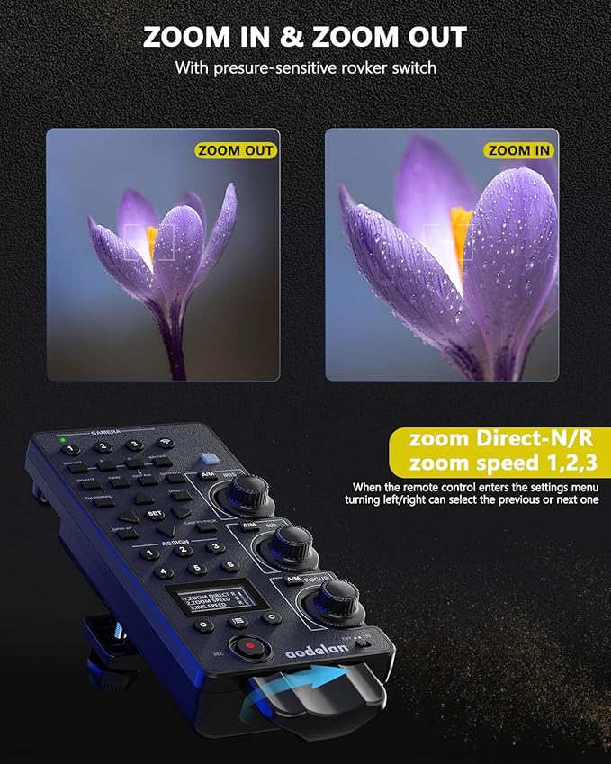 for Sony Camcorder Lanc Zoom Controller - Wireless & Wired Remote Control with IRIS Focus Zoom ND White Balance Adjust for Sony ILME-FX6,PXW-FX9,PXWZ280V/Z280T,PXWZ190V/Z190T; Replaces Sony RM-30BP