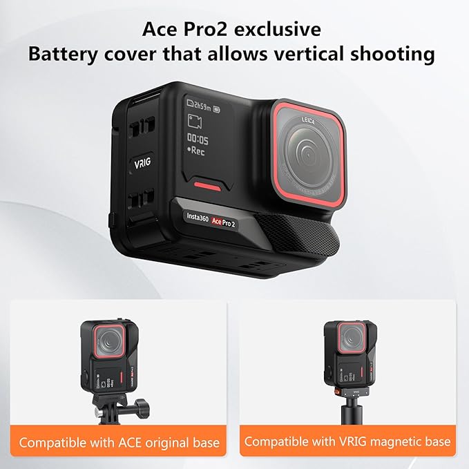 VRIG Side Door Cover for Insta 360 Ace Pro2, Replacement Magnetic Battery Cover for Insta 360 Ace Pro2 Camera,Vertical Shooting Quick Release Adapter Accessory