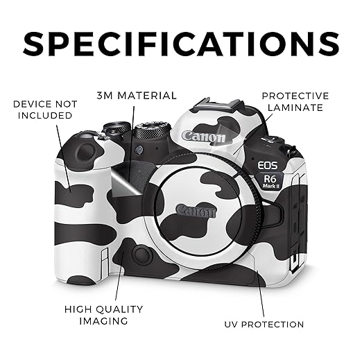 Camera Skin Compatible with Canon EOS R6 Mark II Camera (2022) - Cow Print - Premium 3M Vinyl Protective Wrap Decal Cover - Easy to Apply | Crafted in The USA by MightySkins