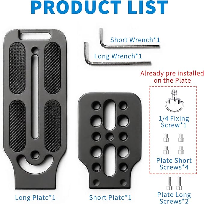 Bestoct DSLR Camera L Bracket with 1/4" & 3/8" Screw Hole, Vertical Horizontal Switching Tripod Mount Quick Release Plate Compatible with Canon Nikon Sony Stabilizer Tripod Monopod,for Arca Interface