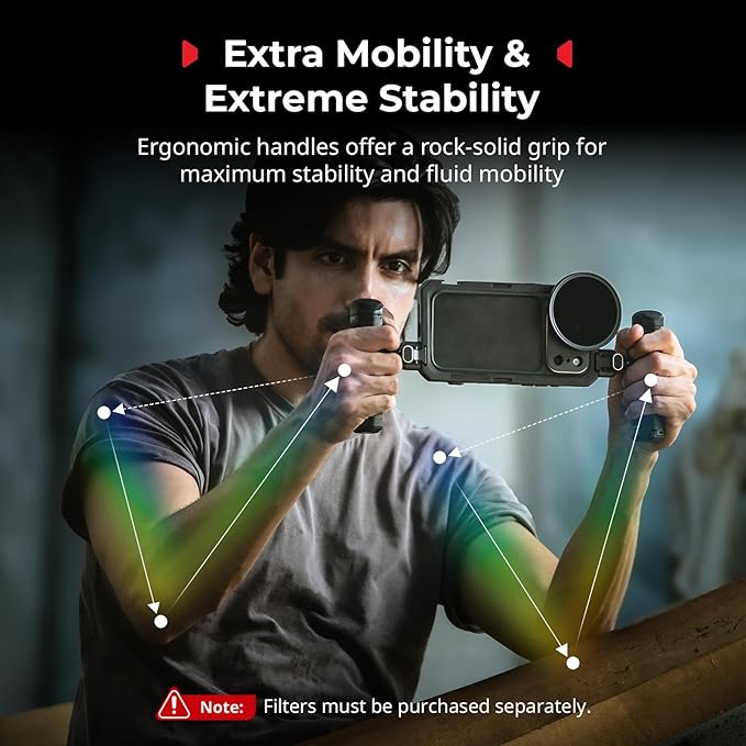 SmallRig Phone Video Cage Dual Handheld Kit for iPhone 17 Pro, Phone Rig with Wireless Quick Release Side Handle, 17mm T-Mount & Lens Backplate for Video Recording/YouTube/Live Streaming/Vlog - 5540