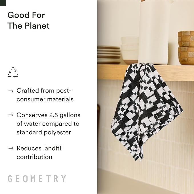GEOMETRY Dishcloth – Evergreen Collection – Quick-Dry, Ultra-Absorbent, Reusable Microfiber Kitchen Towels for Drying & Cleaning - Patch Party - 3 Pack