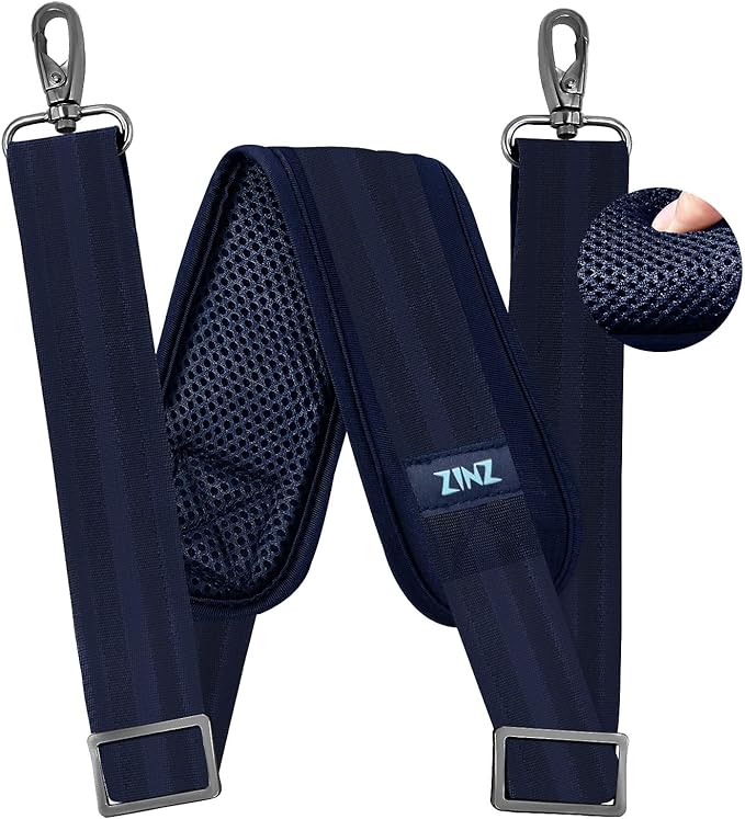 ZINZ 79 inch Shoulder Strap, Extra-thick Fixed Cushion Pad and Dual Clasps Universal Replacement Strap with Metal Swivel Hooks for Laptop Bags, Luggage Bags, Camera, Crossbody (200cm,Blue)