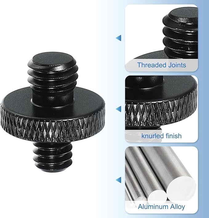 PATIKIL Tripod Screw Adapter 1/4" Male to M8 Male, 2 Pcs Tripod Nut Connectors Camera Mount Screw Camera Double Head Converter for Microphone Holder Magic Arms Accessories, 18 mm
