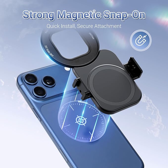 Upgraded 67mm Phone Lens Filter Adapter Mount for iPhone 17 16 15 14 Pro Pro Max Plus Air, Double-Sided Magnetic Phone Lens Filter Ring with 1/4-20" & Cold Shoe Pull-Out to fit 17 Pro Max (No Filters