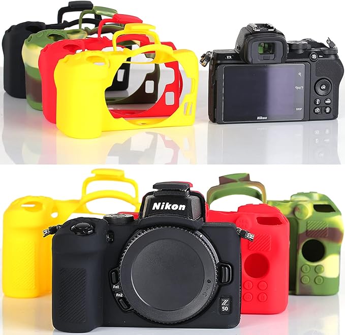Professional Secure Silicone Camera Case Cover Housing Body Skin for Nikon Z50 Z 50 Mirrorless Digital Camera (Black)