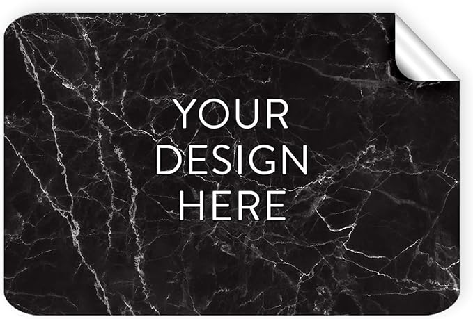 100 Custom Vinyl Stickers - Upload Your own Image, Text, Design, Logo - Personalized Logo Labels for Handmade, Packaging, Bottle, Jars, Candle, Brand Stickers (Black Marble, 5x3)