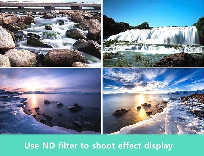 ND Filter for iPhone,Clip-on Phone Lens Adjustable Neutral Density Filter Kit,Variable 2-400 (1-16 Stops) Multiple Coatings, Water and Scratch Resistant.
