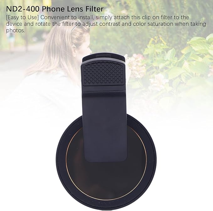 ND2 400 Filter, 52mm Multi Coated Neutral Density Filter, Clip on Phone Lens ND Filter for 15 14 13 Smartphones