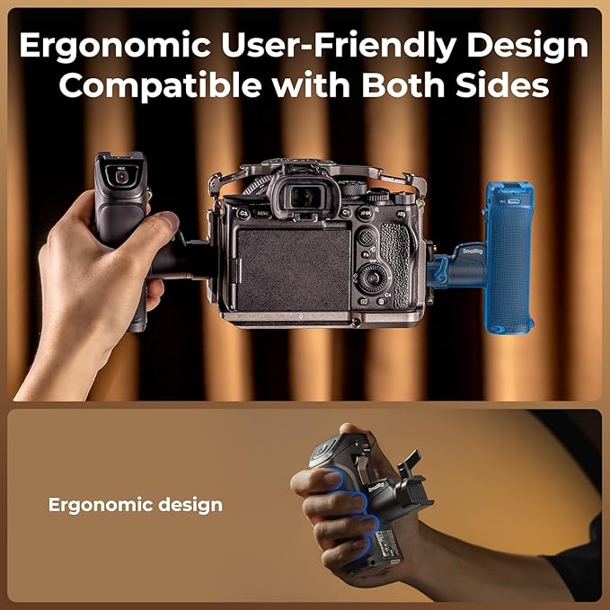 SmallRig Rotating Side Handle with Trigger REC for Sony Selected Mirrorless Cameras, for Sony Alpha 7 IV/Alpha 7R V / A7 III / FX3 / Alpha 9, Compatible with F550/570 Battery, Shutter Control