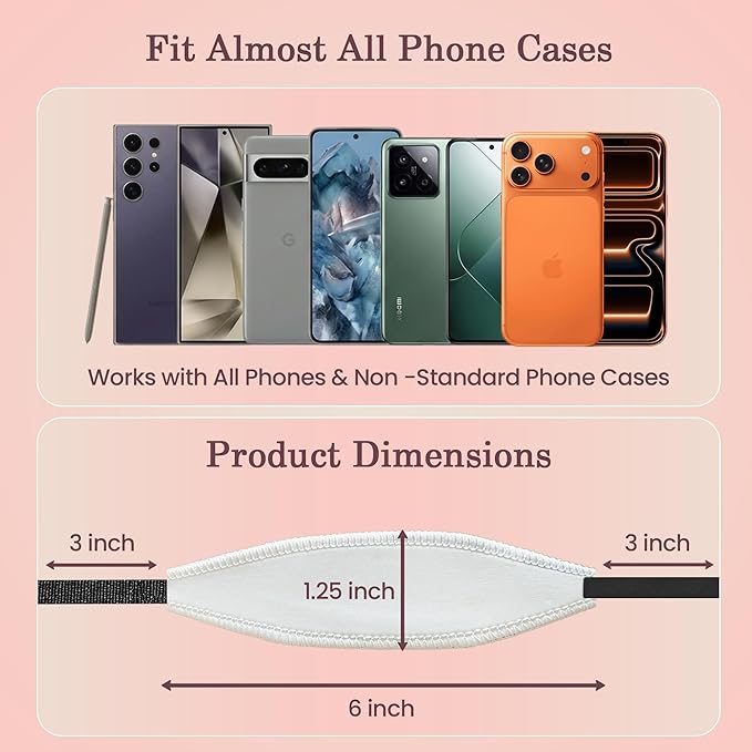 Switchbands Phone Grip Strap - Pack of 2 Reversible Finger Holder for Phone Back, Customizable Anti-Slip Design, Wireless Charging Compatible Detachable Holder for iPhone - Blanc Fresh