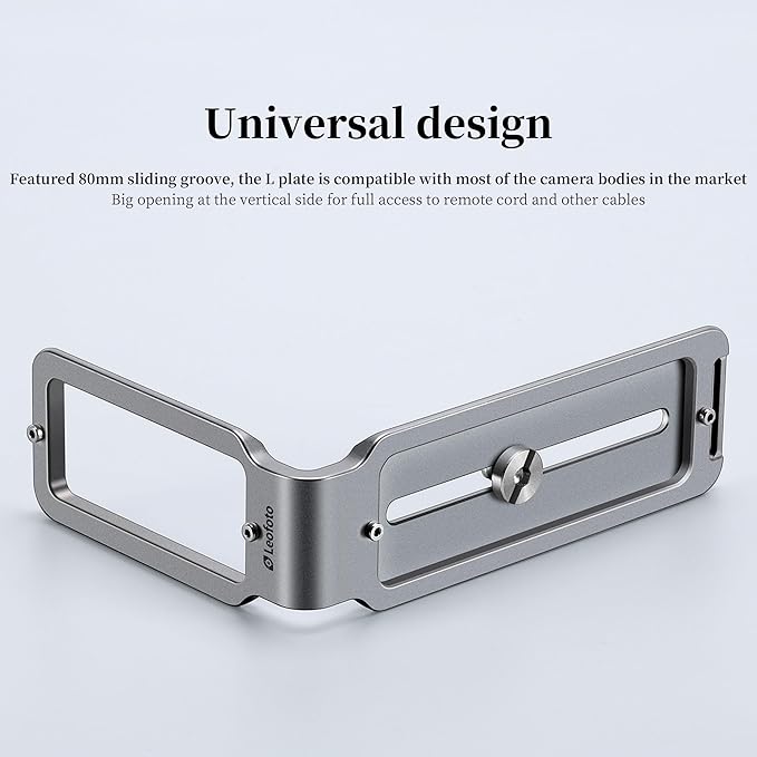 Leofoto Titanium Camera L Plate, Vertical Horizontal Switching Tripod Quick Release Plate Arca Swiss Standard Dovetail Compatible with Canon Nikon Sony Tripod Monopod (UL-01T)