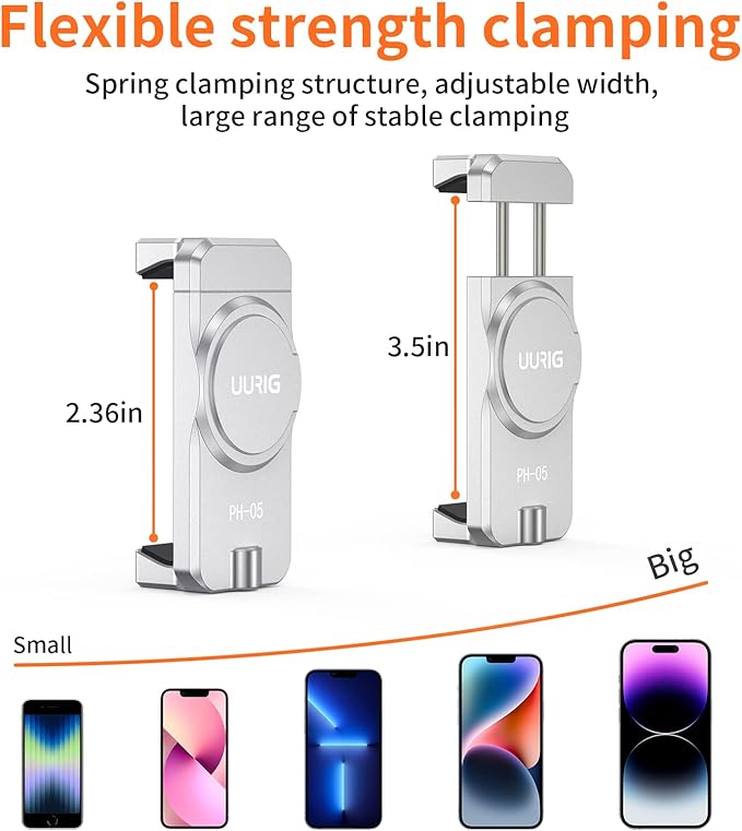 UURIG Magnetic Cell Phone Clamp for DJI OM, Phone Tripod Mount, Handheld Gimbals Magnetic Ring Holder for DJI OSMO 5/OM 4 SE Accessories
