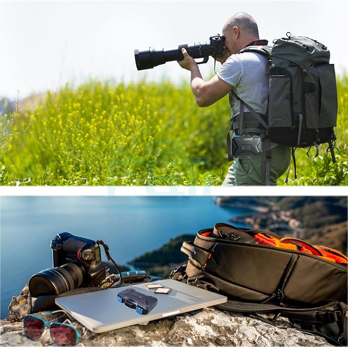 Foto&Tech High Capacity Multi-Format Storage Case - 28 Slot Waterproof Case for SD, CF, TF Cards; Includes Micro SD, SIM Card Holders