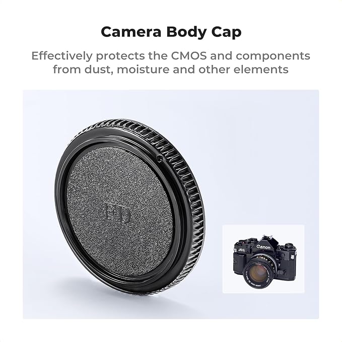 K&F Concept FD Mount Rear Lens Cap & Body Cap Cover & Hot Shoe Cover Kit, FD Lens Cap, FD Mount Back Cap, FD Cap for Canon F-1 FTB AE-1 A-1 at-1 AV-1 AL-1 T60 T70 T80 T90
