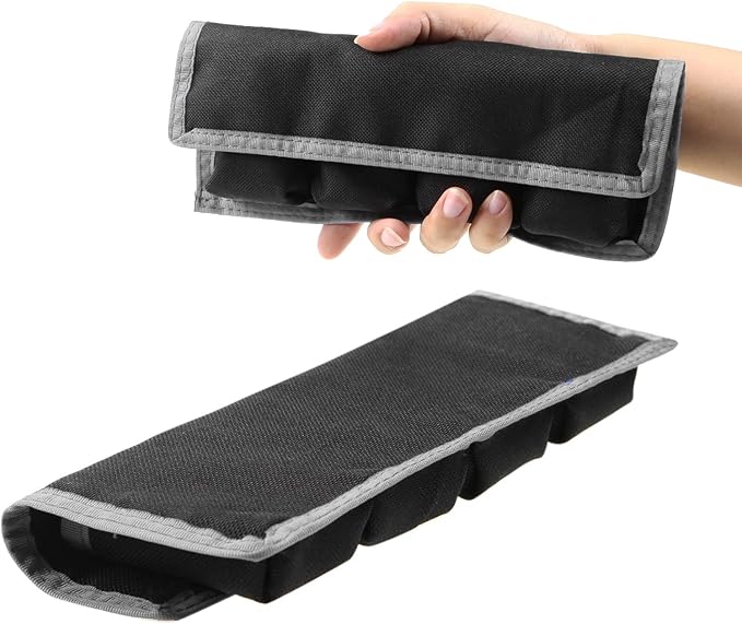 Meking 2 Pcs DSLR Battery Case Holder Storage Bag (4 Pocket) for AA/AAA Battery and LP-E6 LP-E8 LP-E10 LP-E12, EN-EL14 EN-EL15, NP-FW50 NP-F550 NP-FM500H (Gray)