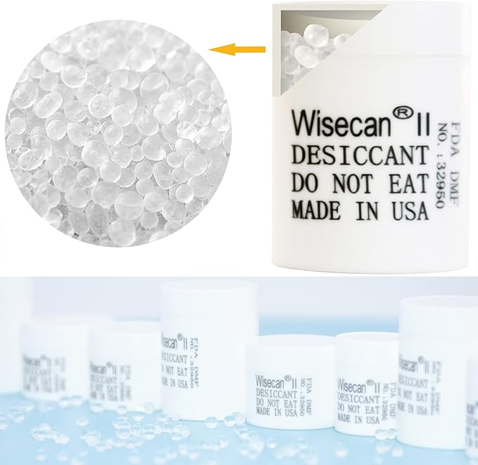 1 Gram 4000 Pack Silica Gel Canister, Desiccant Canister, Silica Gel Capsules, Desiccant Capsules, Moisture Absorbers for Food Storage, Food Safe Dehumidifiers Wisecan