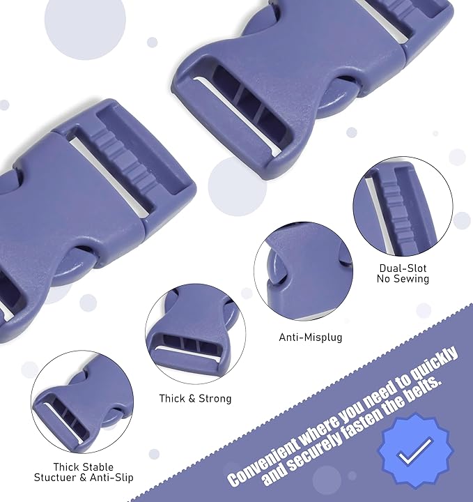 Buckles for Straps Set of 4 Pcs Plastic Buckle Clip Quick Side Release Plastic Fastener
