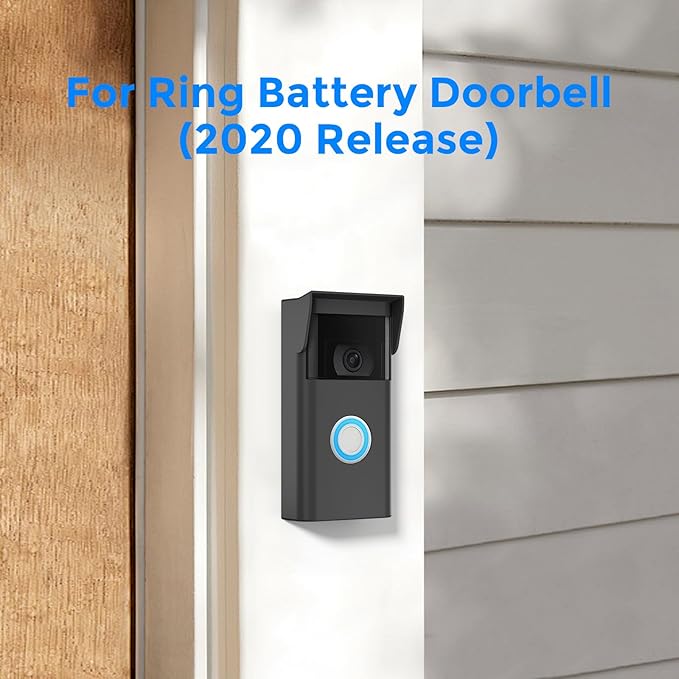 Baaletc Protective Silicone Cover Compatible with Ring Video Doorbell 2nd Gen (2020 Release) - Weatherproof Case Skin - No Night Vision Interference - Black