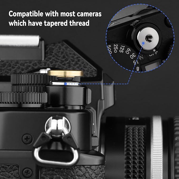 Exquisite Copper Concave Shutter Release Button for Fujifilm XE5 GFX100RF XM5 X-T5 X-T4 X-T3 X-T30 X- X-T20 X-PRO3 X100VI X100V X-E4 X-E3 for Leica Q3 M10 for Sony RX1 R etc,Diameter 0.47in
