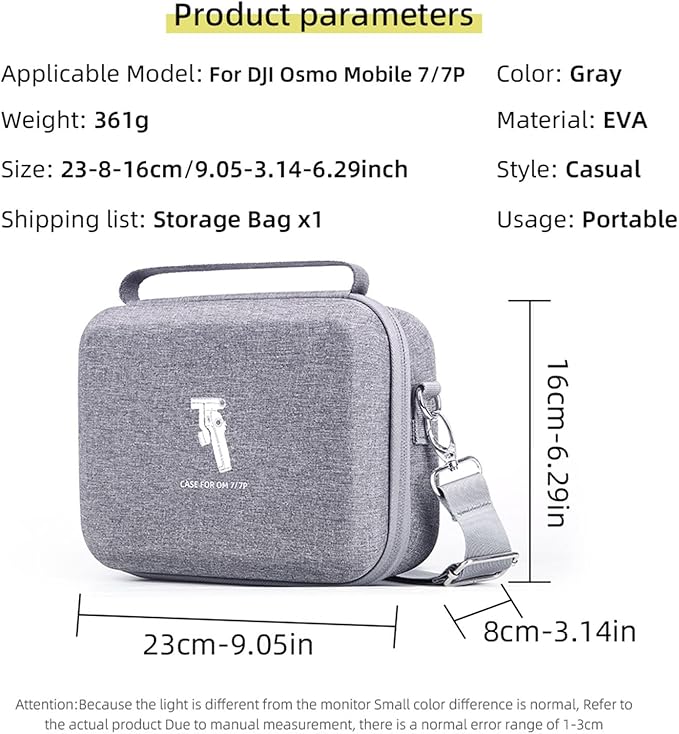 Osmo Mobile 7P Storage Case, Portable Shoudler Bag for DJI OM7/7P Smartphone Gimbal Stabilizer Accessories Oganizer Bag Box for DJI Osmo Mobile 7