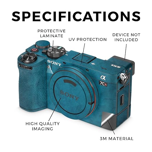 Camera Skin Compatible with Sony Alpha 7CR Camera (2023) - Blue Strokes - Premium 3M Vinyl Protective Wrap Decal Cover - Easy to Apply | Crafted in The USA by MightySkins