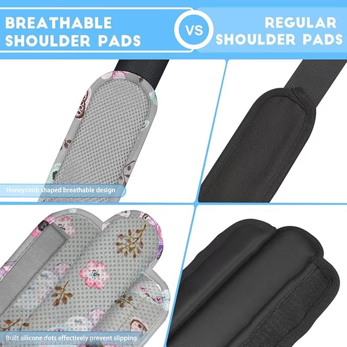 ZINZ 2-Pack Universal Shoulder Pad with Ultra Thick Cushion for Bag Luggage Bag Crossbody, Plus Long & Anti-Slip & Breathable,Butterfly