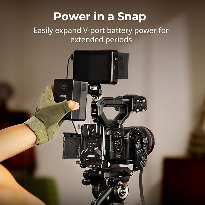 SmallRig Handheld Power Cage Kit for Canon C50 with XLR Handle Extension, V-Mount Battery Plate, Quick Release Plate for Arca, Cable Clamp for HDMI, Hand Strap - 5658