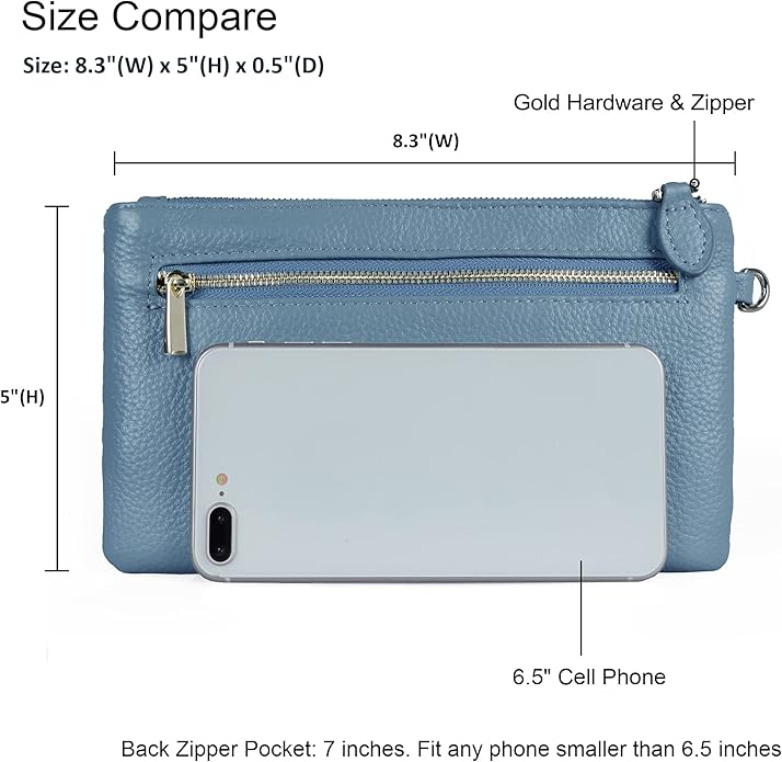 befen Genuine Leather Wristlet Clutch RFID Blocking Bag Cell Phone Wallet Purse Wristlet Wallet Purses and Handbags for Women