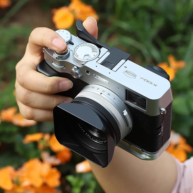 Haoge THB-XVB Metal Thumb Up Rest Hand Grip for Fujifilm X100VI Fujinon X100V Camera Accessories Black Hot Shoe Thumb Up