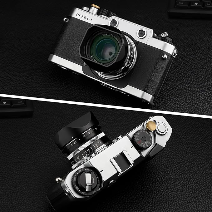 Haoge Square Metal Lens Bayonet Hood for Voigtlander 35mm F2 35mm F1.5 28mm F2.0 Type I & II Ultron Aspherical Vintage Line Leica VM Mount Lens LH-VM13P-NB Replace LH-12 LH-4N