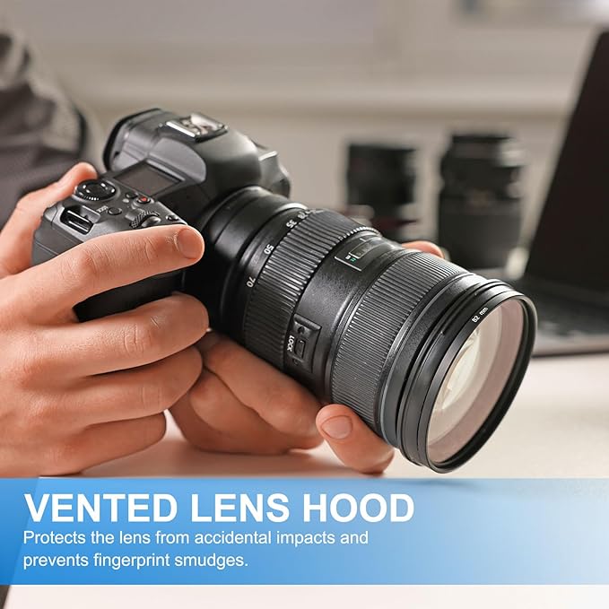 PATIKIL 2 Pcs 43mm Lens Hood, Universal Metal Hollow Curved Screw-in Vented Lens Hoods for Fujifilm for Pentax, Silver