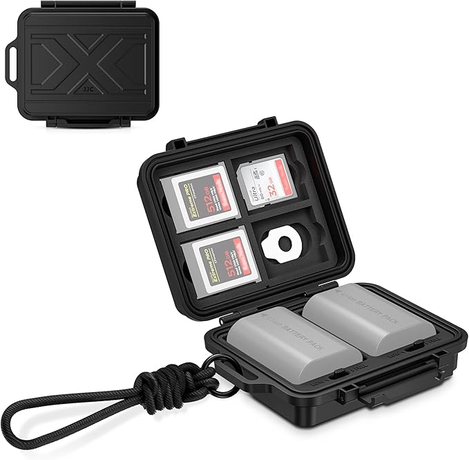 JJC Portable Camera Battery Memory Card Storage Case for 3 SD Card,4 CFexpress Type-B/XQD Cards,2 Camera Batteries,Compact Cameras Battery Holder Box for Nikon EN-EL15 EN-EL14