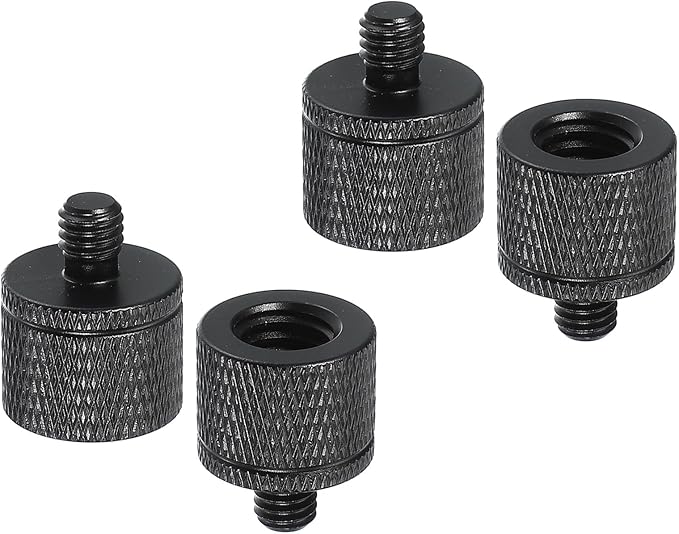 PATIKIL Tripod Screw Adapter 3/8" Female to M6 Male, 4 Pcs Tripod Nut Connectors Camera Mount Screw Camera Double Head Converter for Microphone Holder Magic Arms Accessories, 20 mm