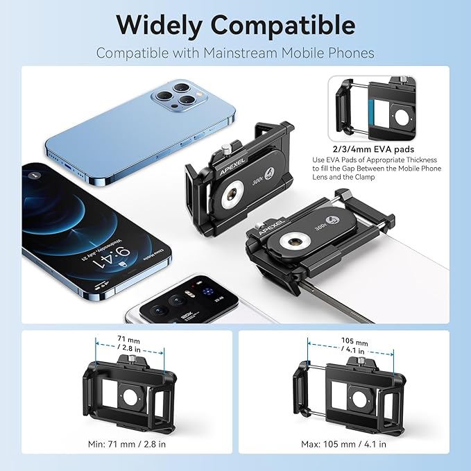 APEXEL 300X Phone Microscope Lens, Phone Camera Micro Lens with Universal Clip/LED Light/CPL, Mini Pocket Microscope, Phone Lens Attachment Fit for iPhone 17/16/15/14/13, Samsung, and Most Smartphone